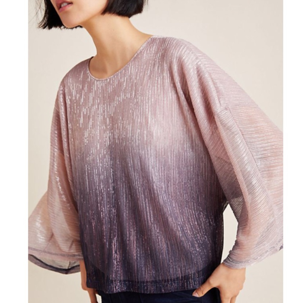 Anthropologie Pink and Purple Ombre Blouse